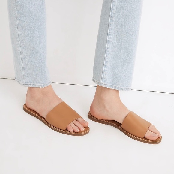 Madewell leather flats in saddle - Picture 1 of 6